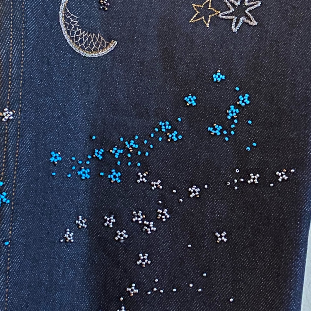 🪐☄️⭐Final Price⭐🌑🌜Valentino Space Embroidered Cuffed Jeans, Size 29 - Picture 11 of 16